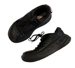 Hoka One One Bondi SR Slip Resist Work Shoes Mens US 8.5 2E Wide Black Leather